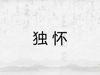 独怀