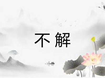 不解