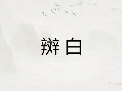 辬白