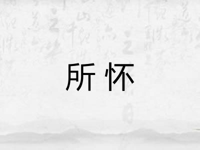 所怀