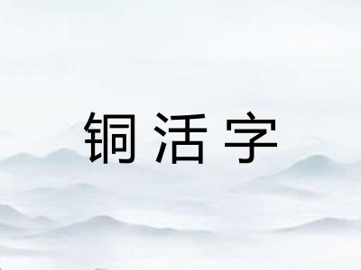 铜活字 铜活字