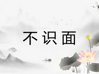 不识面 不识面