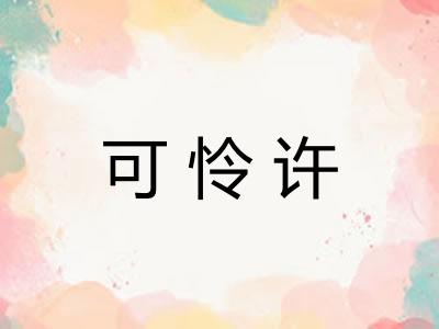 可怜许
