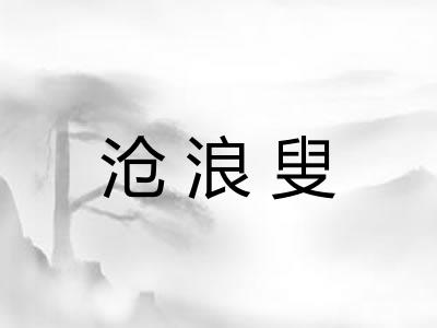 沧浪叟