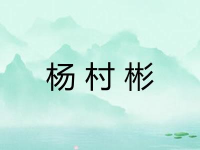 杨村彬
