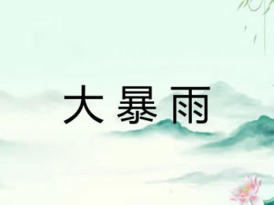 大暴雨 大暴雨