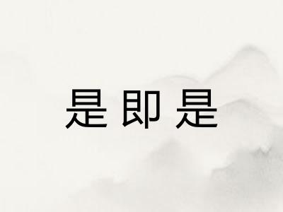是即是