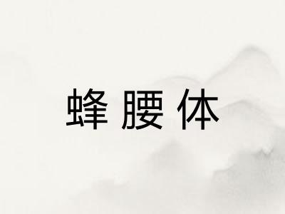 蜂腰体