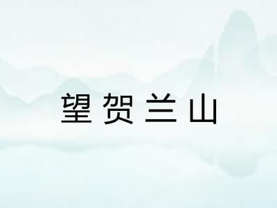 望贺兰山