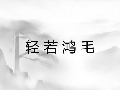 轻若鸿毛