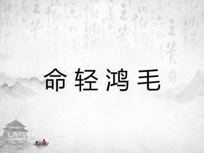 命轻鸿毛