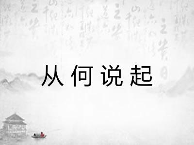从何说起