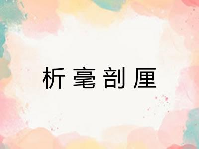 析毫剖厘