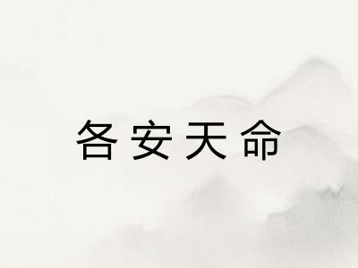 各安天命