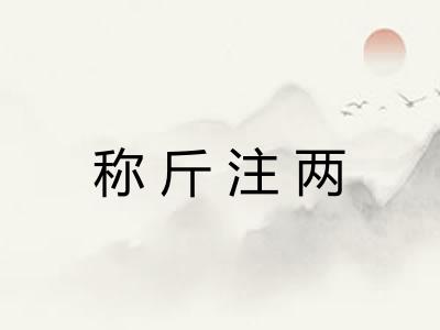 称斤注两