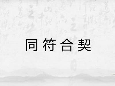 同符合契