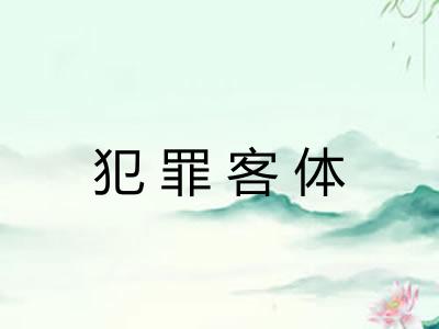 犯罪客体