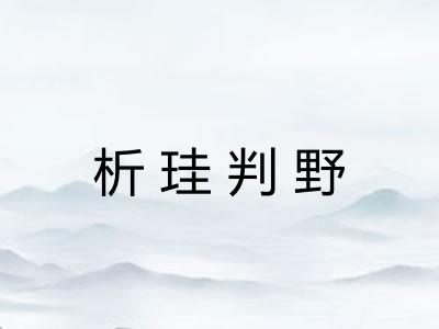 析珪判野