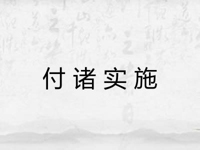 付诸实施