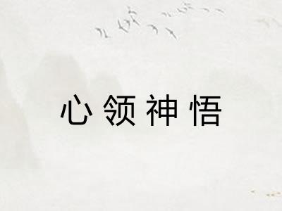 心领神悟