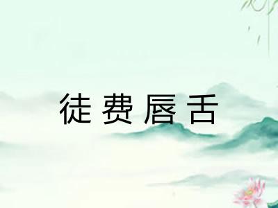 徒费唇舌