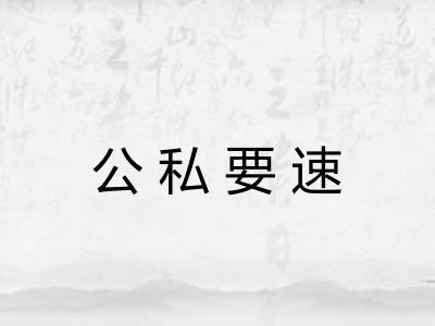 公私要速