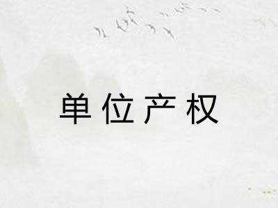 单位产权 单位产权