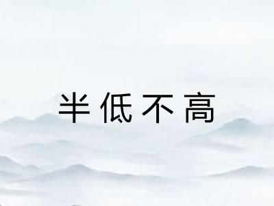 半低不高