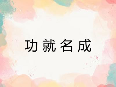功就名成 功就名成