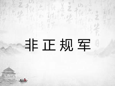 非正规军 非正规军
