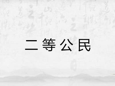 二等公民
