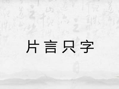 片言只字
