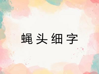 蝇头细字