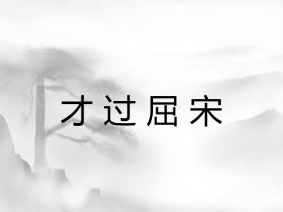 才过屈宋