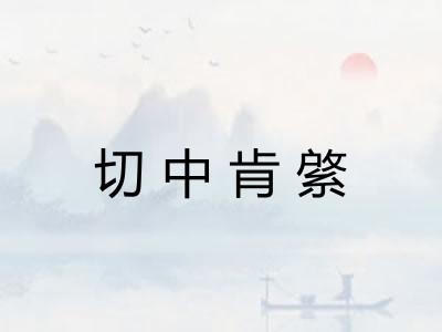 切中肯綮