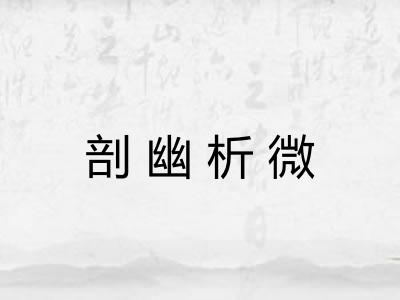 剖幽析微