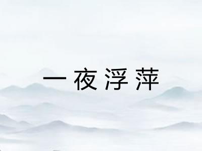 一夜浮萍