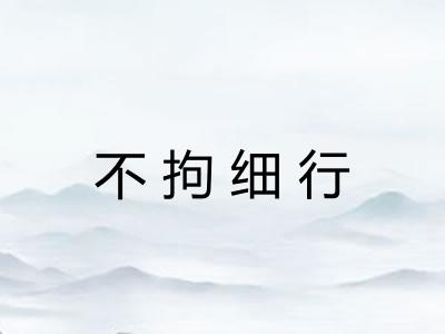 不拘细行