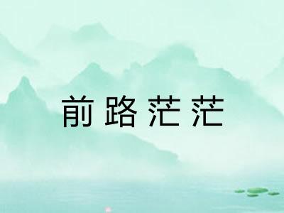 前路茫茫