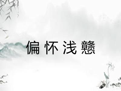 偏怀浅戆