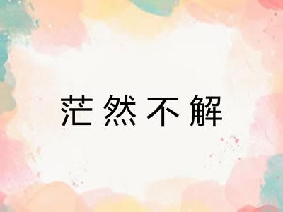 茫然不解