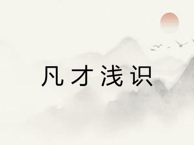 凡才浅识