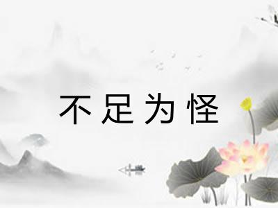 不足为怪 不足为怪