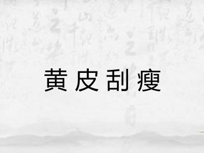 黄皮刮瘦