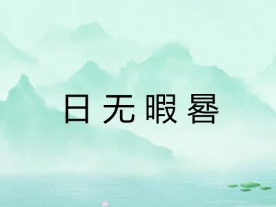 日无暇晷