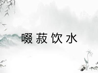 啜菽饮水
