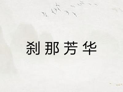 刹那芳华