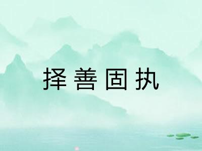择善固执