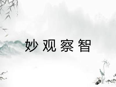 妙观察智 妙观察智