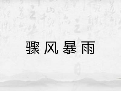 骤风暴雨
